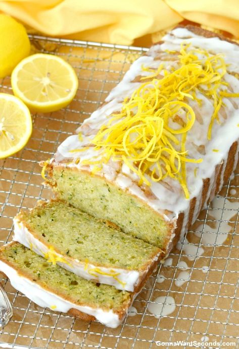 Lemon Zucchini Bread is a lovely quick bread perfectly suited for summer. This recipe is moist, tender and packed with luscious lemon flavor. Oh, and did I mention it’s gloriously covered in two glazes?  That’s right, not one, but  TWO glazes! I love the flavor of lemon all year round, but there’s something about spring and summer … Zucchini Zoodles, Zucchini Desserts, Zucchini Recipes Dessert, Lemon Zucchini Bread, Yeast Free Breads, Lemon Zucchini, Lemon Bread, Lemon Flavor, Chocolate Zucchini