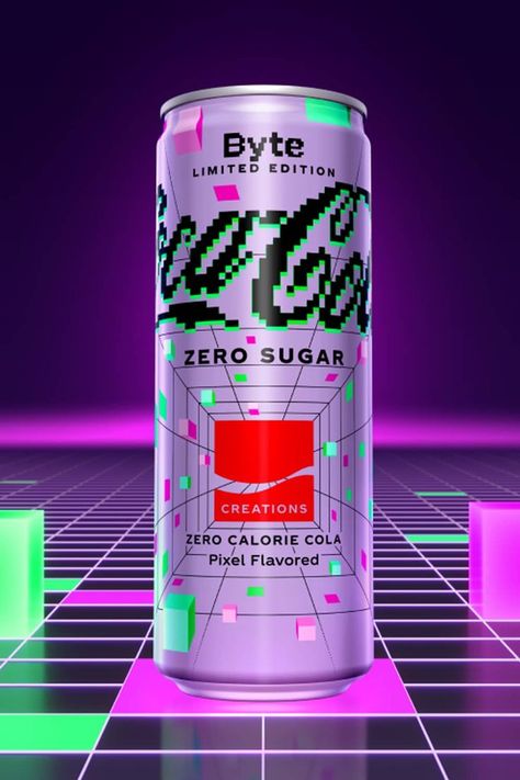 Inspired by gaming, this limited edition Coca-Cola is pixel flavored and comes in a specialty box with 2 cans, a sticker, and access to an AR game. Ar Game, Cola Drinks, Limited Edition Packaging, Coca Cola Can, Soda Brands, Drinks Packaging Design, Retro Graphic Design, Creative Advertising Design, Coke Cola