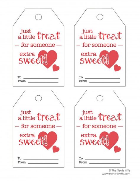 Sweet Treat Tags for Valentines Diy Gift Tags Valentines Day, Free Valentines Day Tag, Free Valentines Day Printables For Kids Gift Tags, Cookie Valentines Printable Free, Cookie Grams Valentine, Teacher Valentine Cards Printable, Teacher Valentine Printables Free, A Little Treat For Someone Sweet Tag, Valentine Labels Printable Free