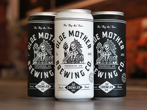 Olde Mother Brewing Co. by Benjamin Kauffman on Dribbble Beer Label Art, Craft Beer Label Design, Craft Beer Design, Craft Beer Brands, Craft Beer Packaging, Beer Packaging Design, Craft Beer Labels, Brewery Design, Beer Label Design