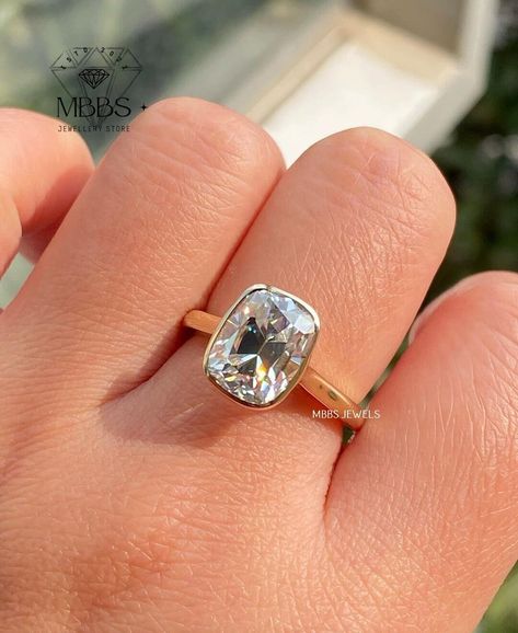 Rose Gold Moissanite Ring, Vintage Engagement Rings Unique, Blood Diamond, Moissanite Jewelry, 18k Gold Ring, Proposal Ring, Bridal Ring, Rings For Her, Vintage Ring