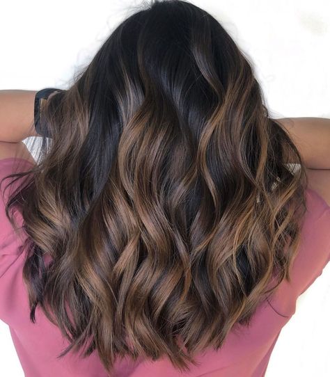 Roasted Almond Highlights Almond Highlights, Carmel Brown Hair, Cabelo Ombre Hair, Dark Brown Hair With Highlights, Highlights For Dark Brown Hair, Roasted Almond, 60 Hairstyles, Black Hair Balayage, Brown Ombre Hair