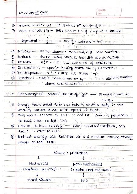 Atomic Structure - Chemistry Short Notes Structure Of Atom Mind Map, Atomic Structure Short Notes, Atomic Structure Notes Class 11, Chemistry Atomic Structure Notes, Structure Of Atom Notes Class 11, Matter In Our Surroundings Notes, Atoms Aesthetic, Atoms Notes, Structure Of Atom Notes