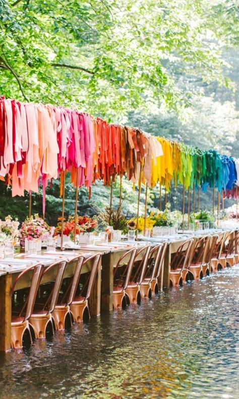 Wedding Color Trends, Fiesta Tropical, Sleeved Wedding, Party Deco, Long Table, Deco Table, Event Styling, Reception Decorations, Decoration Table