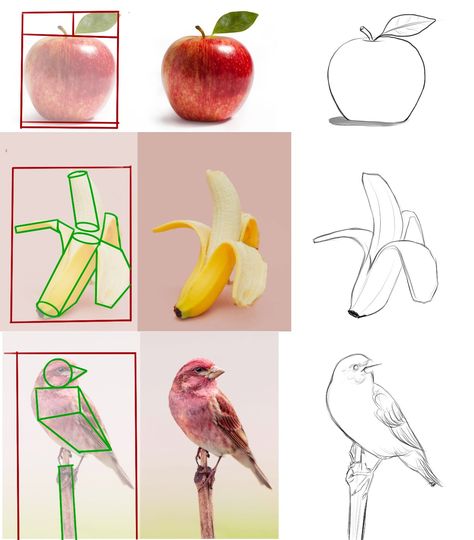 How To Draw Anything, Basic Sketching, Fruit Art Drawings, Drawing Hair Tutorial, Concept Art Tutorial, Want To Draw, Art Basics, Drawing Cartoon Characters, Easy Drawings For Kids