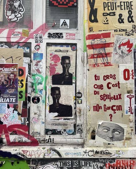 Wheatpaste Street Art, Graffiti Collage, Growth And Decay, Poster Photography, Experimental Photography, A Level Art, Graffiti Wall, Cool Backgrounds, Painting Art Projects