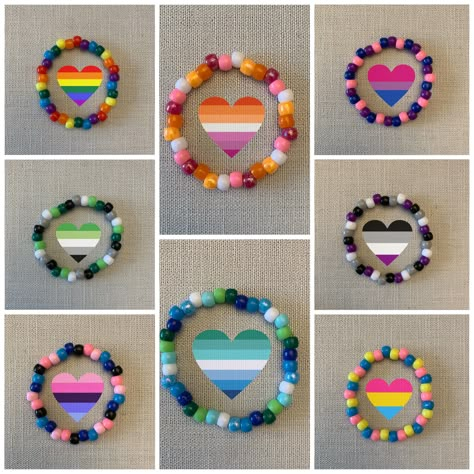 DIY Easy Bracelet Patterns: Perfect for Beginners Lgbtq Kandi Bracelets, Pride Bracelet Ideas, Pride Kandi Bracelets, Kandi Inspo Single, Kandi Sayings, Kandi Ideas Singles, Kandi Singles Ideas, Pride Kandi, Pride Bracelets