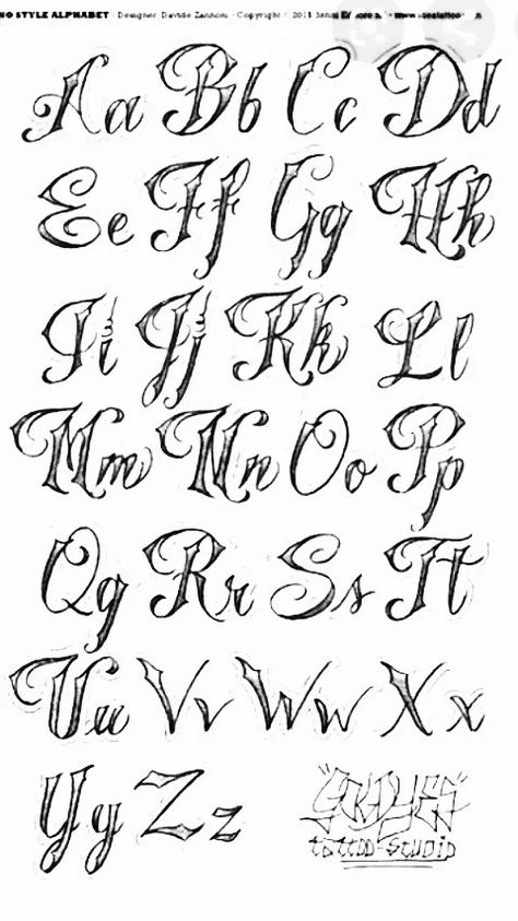 Tattoo Fonts Capital Letters, Tattoo Fonts Alphabet Hand Lettering, Chicano Tattoo Font Alphabet, Alphabet Tattoo Design Lettering Styles, Chicano Art Style Letters, Letters For Tattoos Fonts Style, Chicano Font Alphabet, Chicano Lettering Alphabet, Cool Lettering Fonts Alphabet