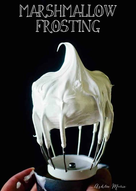 Marshmallow Frosting Cupcakes, Marshmallow Frosting Recipe, Marshmallow Frosting Recipes, Marshmallow Fluff Frosting, Marshmallow Frosting, Cake Ice Cream, Icing Frosting, Marshmallow Cream, Homemade Marshmallows