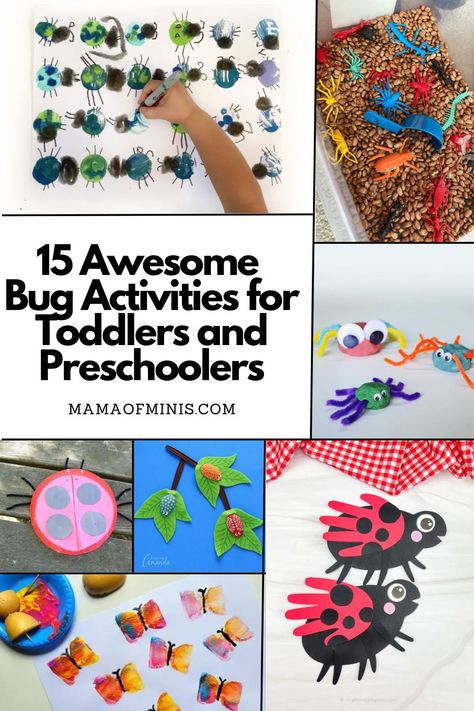 15 Awesome Bug Activities for Toddlers and Preschoolers Bug Activities For Toddlers, Bug Sensory Bin, Minibeasts Activities, Bug Activity, Insects Activities, Toddler Artwork, Toddler Projects, Origami Paper Flowers, Bug Activities