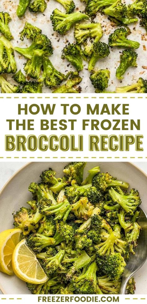 Here’s an easy way to cook frozen broccoli that tastes great and is largely hands-off! You’ll love the way the broccoli is tender on the inside but crispy on the edges. The Broccoli Thing, Baked Frozen Broccoli Oven, Baking Frozen Broccoli In Oven, Frozen Broccoli Crockpot, Frozen Brocolli Side Recipes, How To Roast Frozen Broccoli, Broccoli Seasoning Steamed, Ways To Cook Frozen Broccoli, Sauteed Frozen Broccoli