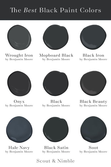 Moody Vibes | Meet the Best Black Paint Colors — Scout & Nimble Black Paint Colors, Best Blue Paint Colors, Black Paint Color, Shingle Colors, Best White Paint, Paint Color Inspiration, Blue Paint Colors, Master Decor, Best Paint Colors