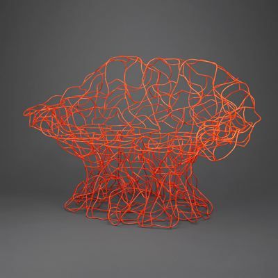 Corallo Chair, 2006  Bent steel wire and epoxy paint  Campana Brothers (Brazilian, founded circa 1983)  Fernando Campana (Brazilian, born 1961) and Humberto Campana (Brazilian, born 1953)  Manufactured by Edra (Italian, founded 1987) Coral Chair, Sculptural Chair, Epoxy Paint, Iconic Chairs, Love Chair, The Art Institute Of Chicago, House Furniture Design, Art Chair, Beautiful Chair