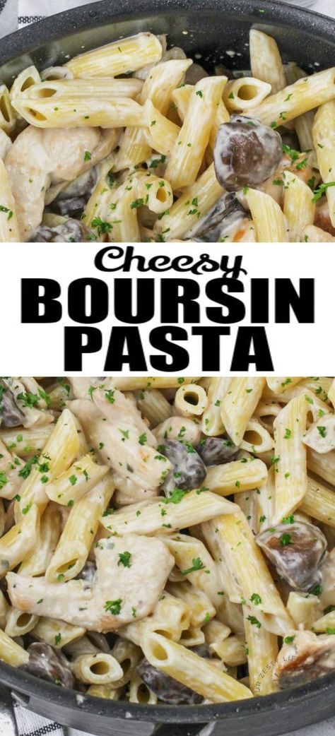 Boursin Chicken Pasta Recipe, Recipes That Use Boursin Cheese, Baked Boursin Cheese Pasta, Boursin Mushroom Pasta, Shrimp Pasta Recipes Boursin, Boursin Cheese Pasta With Shrimp, Crispy Baked Boursin, Boursin Pasta With Chicken, Boursin Shallot And Chive Recipes