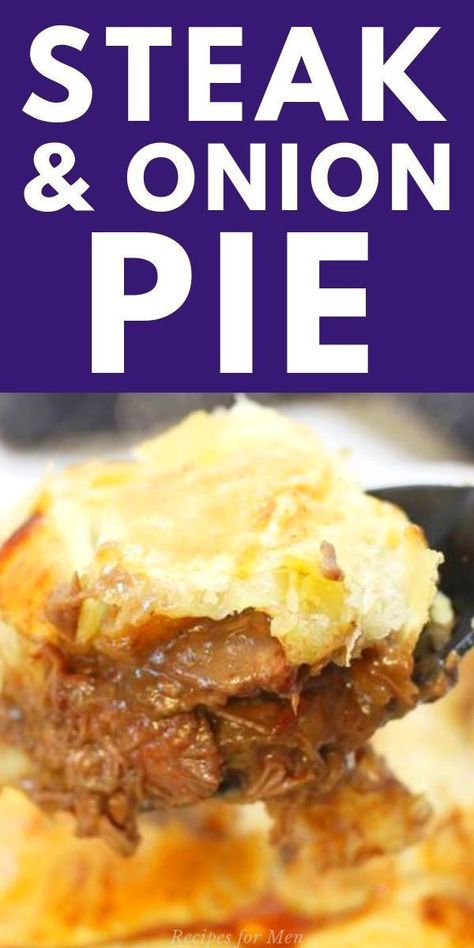 Meat And Onion Pie, English Steak Pie, Steak And Onion Pie Recipe, Steak Mushroom Pie, Meat Pie Filling Recipes, Steak Pie Recipe Puff Pastries, Steak And Onion Pie, Beef Pie Puff Pastry, Beef Pie Filling