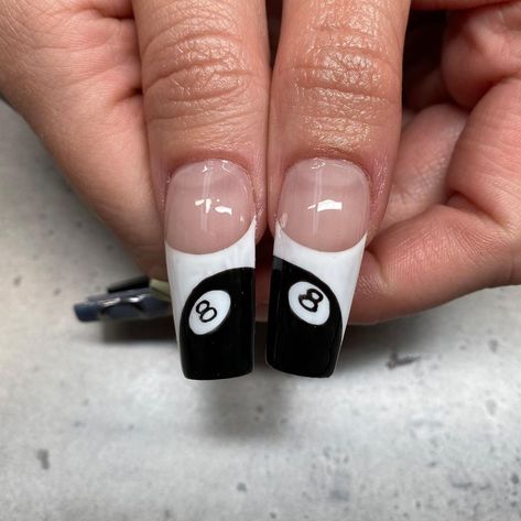 Nails By T | mix n match frenchies 🫶🏽✨ | Instagram I Love Me Nails, Yankees Nails, Nails Painting, Ny Nails, Aphex Twin, Diy Acrylic Nails, Nail Time, Nail Design Inspiration, Funky Nails