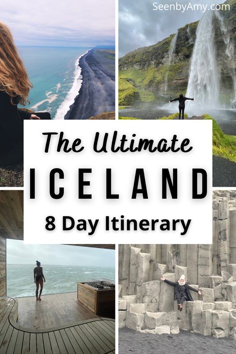 1 Week Iceland Itinerary, Iceland Road Signs, 1 Week In Iceland, South Iceland Itinerary, Iceland In January Trip Planning, Iceland Road Trip Map, Honeymoon In Iceland, Iceland Honeymoon Itinerary, Iceland Vacation Itinerary