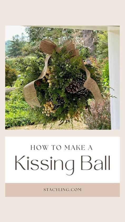 Diy Kissing Ball Christmas, How To Make A Kissing Ball, How To Make A Kissing Ball Christmas, Kissing Balls Christmas Diy, Kissing Balls Christmas, Christmas Kissing Balls, Diy Kissing Ball, Kissing Balls, Kissing Ball