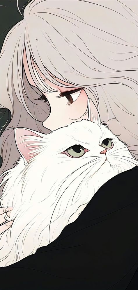 Walpapers Cute, 인물 드로잉, Cute Simple Wallpapers, Tapeta Pro Iphone, Girly Art Illustrations, Negroni, Digital Art Anime, Cartoon Profile Pics, Cat Wallpaper