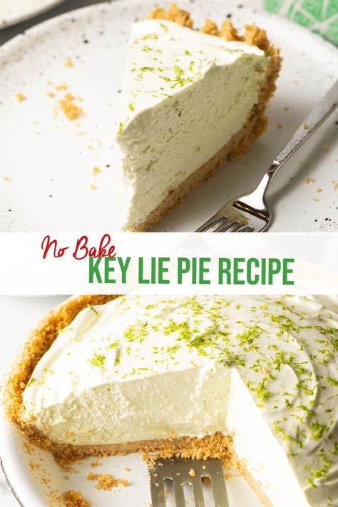 Easy No-Bake Key Lime Pie - Frozen Key Lime Pie is a refreshingly sweet and tangy summertime treat! This lime icebox pie recipe couldn't be any simpler to make, and is perfect to prepare ahead to keep in the freezer. Each bite is rich, creamy, cold and deliciously tart with just the right sweetness. Make in advance and serve at your summer potlucks and picnics! | A Spicy Perspective Key Lime No Bake, Key Lime Pie Recipe No Bake, Frozen Key Lime Pie, Key Lime Desserts, Key Lime Pie Easy, Key Lime Pie Recipe, Lime Desserts, Lime Pie Recipe, Key Lime Cheesecake