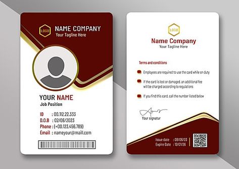 Id Layout Design, Id Design Card, I Card Design, Access Card Design, Identification Card Design, Name Card Design Business, Card Name Design, Id Card Aesthetic, Id Cards Design