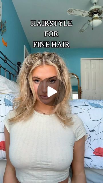 Megan James | 5 min hairstyle for fine hair 🥰 #hairstyle #finehair #thinhair #hairtutorial #halfuphalfdownhairstyle | Instagram Delaney Childs Hair, 5 Min Hairstyles, Oily Hair Hairstyles, Hairstyle For Fine Hair, Delaney Childs, James 5, Oily Hair, Half Up Half Down Hair, December 11