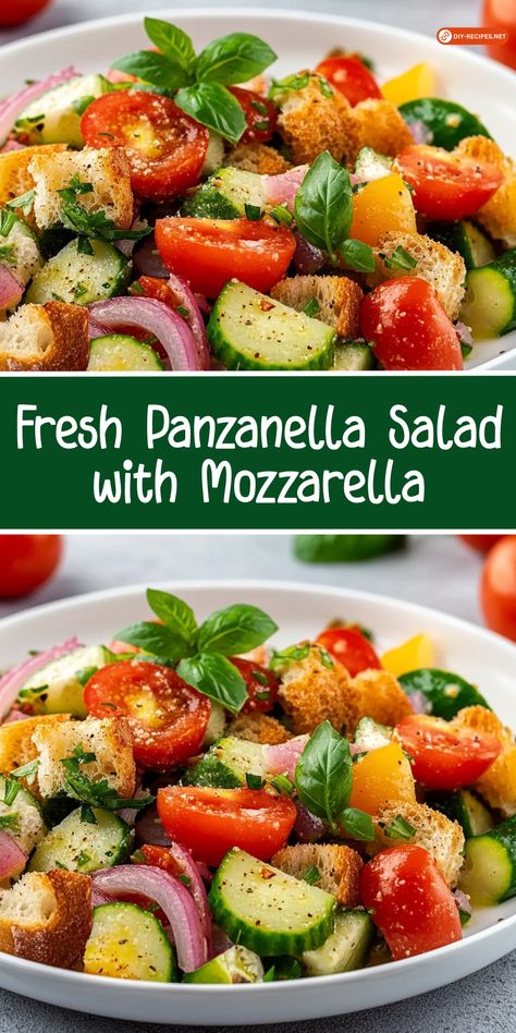 Add a twist to your Panzanella with fresh mozzarella! This Fresh Panzanella Salad with Mozzarella is a satisfying and flavorful dish. Panzanella Salad Traditional, Light Pasta Dishes, Panzanella Salad Recipe, Panzanella Recipe, Light Pasta, Panzanella Salad, Bread Salad, European Recipes, Classic Recipes