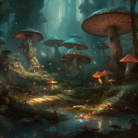 Mushroom Background, Forest Drawing, Forest Color, Fantasy Forest, Apple Watch Wallpaper, Mushroom Art, Fantasy Landscape, Fantasy World, Lovers Art