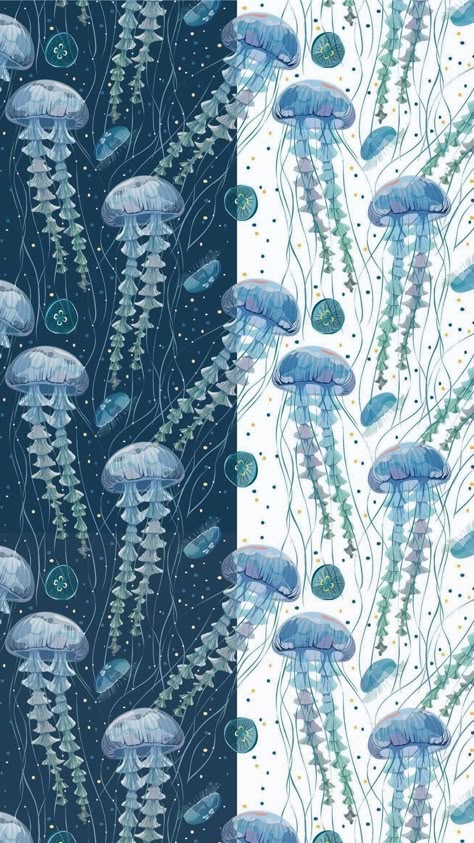 Jellyfish Wallpaper Aesthetic Drawing, Sea Life Aesthetic Wallpaper, Jellyfish Aesthetic Wallpaper, Marine Wallpaper, Shark Wallpaper, Molduras Vintage, Phone Wallpaper Boho, Wallpaper Collage, Whatsapp Wallpaper