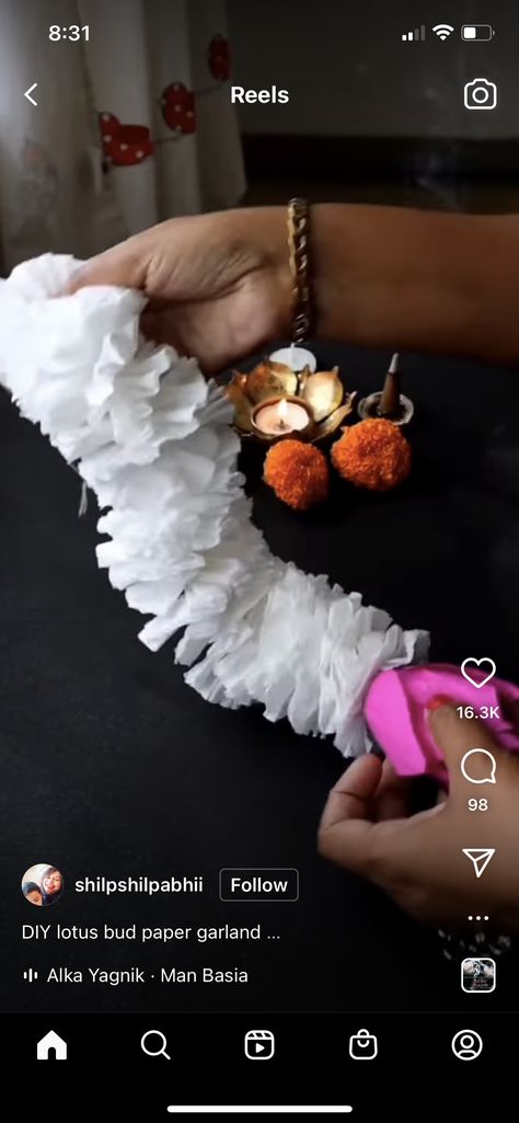 https://www.instagram.com/reel/ChelzVElX2Z/?igshid=YmMyMTA2M2Y= Diy Lotus, Lotus Bud, Diwali Decorations At Home, Diwali Decorations, Diwali, Lotus, Instagram