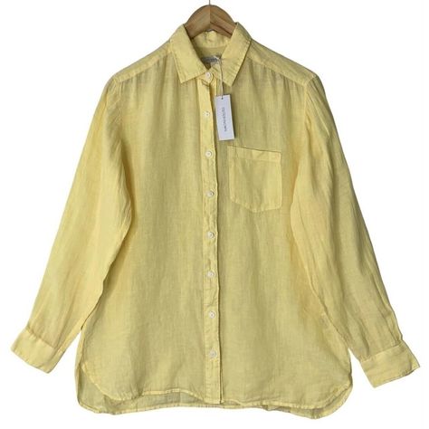 Brand New With Tags. Retails For $188. This Oversized, Tunic-Length Shirt From Outerknown Is Made Of The Softest Linen I Have Ever Felt. There Is Not A Hint Of Stiffness. The Manufacturer Color Is ‘Gold’ But I Would Call It Butter Yellow. Shoulders17” Chest44” Waist44.5” Sleeve23.5” Shoulder Seam To Cuff Length29.75” Down The Back, 27.75” Front Check Out My Store! Womens Flannel Shirt, Tan Plaid, Yellow Shirt, Butter Yellow, Flannel Women, Yellow Shirts, Boyfriend Shirt, Tunic Shirt, Yellow Fashion