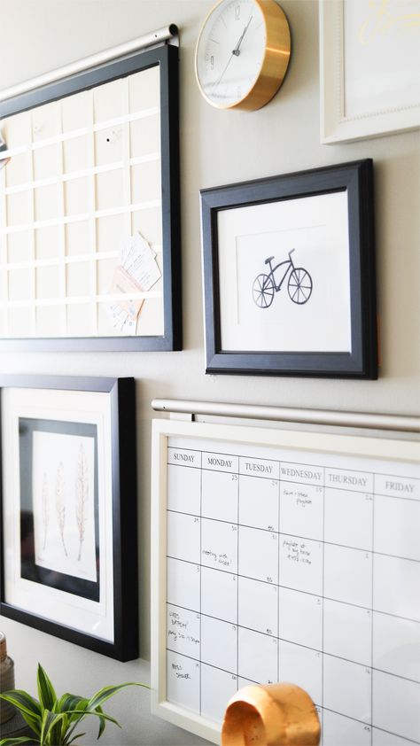 Family Calendar Gallery Wall//Kate Bryan from The Small Things Blog Wall With Calendar, The Small Things Blog, Small Things Blog, Fixer Upper Inspired, Growing Hydrangeas, Family Calendar, How To Start Yoga, The Small Things, Workspace Inspiration