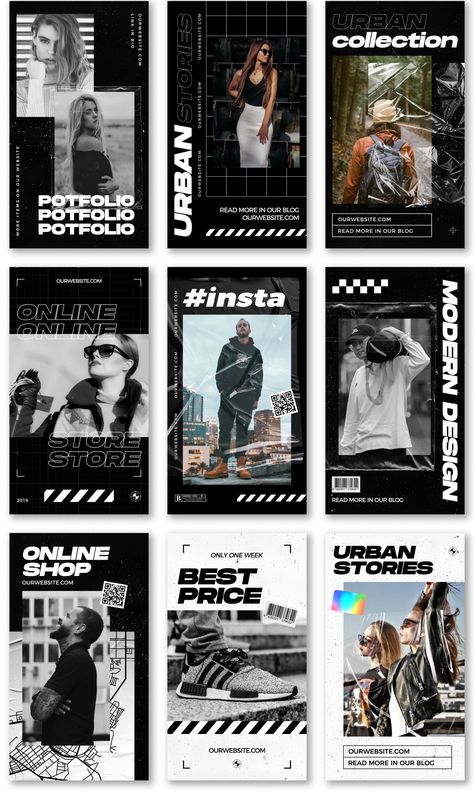 Urban Moodboard Inspiration, Premium Instagram Design, Urban Instagram Feed, Urban Poster Design, Urban Moodboard, Photography Flyers, Cute Instagram Story Ideas, Urban Graphics, Instagram Stories Design