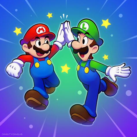 We getting that new Mario & Luigi game for REALS ⭐️ - - #Mario #Luigi #Nintendo #Fanart | Instagram Mario Luigi Fanart, Mario Jumping, Mario And Luigi Games, Mario Und Luigi, Mario All Stars, Super Mario Bros Games, Mario Y Luigi, Mario E Luigi, Mario Stuff