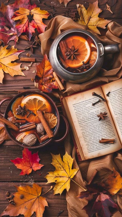 Fall Wallpaper Coffee, Autumn Phone Wallpaper, Spiced Apple Cider, Autumn Magic, Fall Background, Autumn Scenes, Cozy Aesthetic, Tapeta Pro Iphone, Foto Ideas Instagram