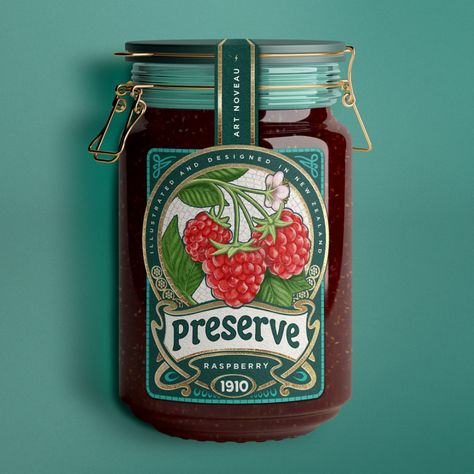 Decade's Project: 1910 on Packaging of the World - Creative Package Design Gallery Preserves Packaging, Jam Packaging, Brewery Design, Menue Design, Honey Brand, Honey Bottles, Honey Packaging, Jar Packaging, Food Logo Design