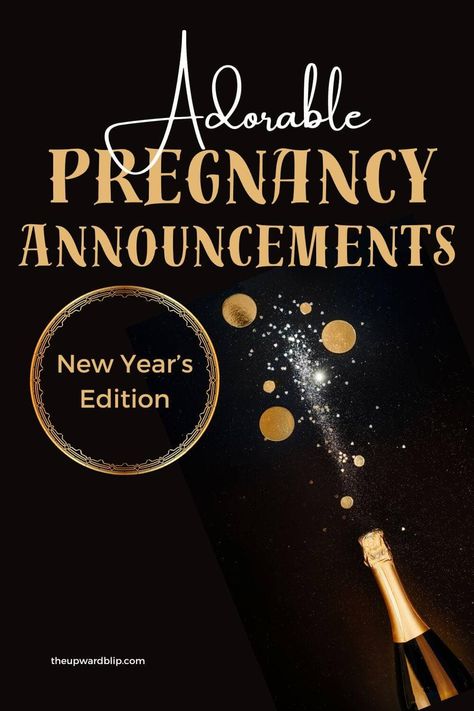 Looking for creative pregnancy announcement ideas for New Year's? Discover fun and unique ways to reveal your pregnancy to loved ones as you ring in the new year together. via @theupwardblip Baby Announcing Ideas New Years, New Years Eve Pregnancy Announcement, Nye Pregnancy Announcement, New Years Gender Reveal, January Pregnancy Announcement, New Year Baby Announcement, New Year Pregnancy Announcement, New Years Baby Announcement, New Years Pregnancy Announcement