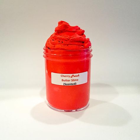 Cherry Punch Scented Butter Slime Candle Slime, Etsy Slime, Cherry Punch, Red Slime, Cherry Scent, Slimy Slime, Slime Time, Butter Slime, Homemade Slime