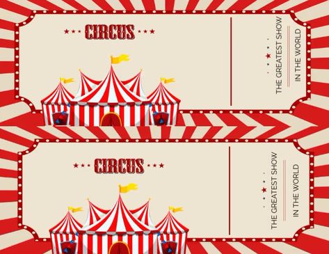 Circus Tickets Circus Tickets Template, Circus Tickets Printable Free, Free Circus Printables, Circus Flyer, Carnevil Halloween, Circus Printables, Circus Ticket, Carnival Ticket, Circus Ideas