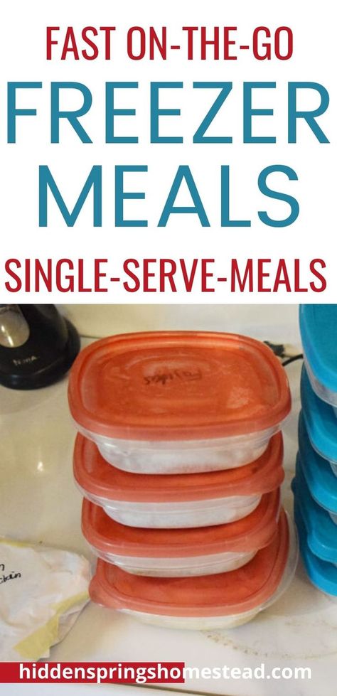 One Serving Freezer Meals, Individual Serving Freezer Meals, Easy Single Serve Freezer Meals, Frozen Individual Meals, Single Freezer Meals Cooking For One, Small Freezer Meals For 2, Single Serving Frozen Meals, Freezer Meals For 1 Person, Easy Freezer Meals For Two