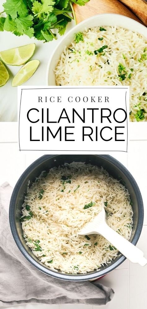 Looking for a flavorful side dish? Try our mouthwatering cilantro lime rice recipe! This light and bright dish is packed with fresh flavors that will complement any meal. Made with a rice cooker, it's super easy and hassle-free. Whip up a batch today and add some zing to your dinner table! Don't miss out on this must-try recipe, perfect for meal prep or Taco Tuesday. Chipotle Cilantro Lime Rice, Chipotle Butter, Cilantro Lime Rice Recipe, Lime Rice Recipes, Best Side Dish, Plain Rice, Cilantro Rice, Easy Rice Recipes, Lime Rice