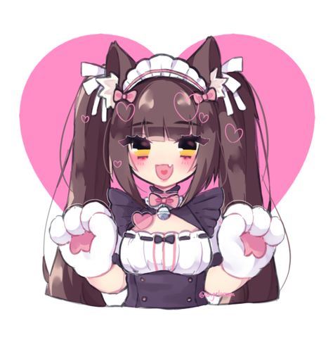 Chibi Knight, Chocola Nekopara, Cat Ears Girl, Paw Drawing, Chibi Cat, Moe Anime, Neko Cat, Cat Pose, Anime Dolls