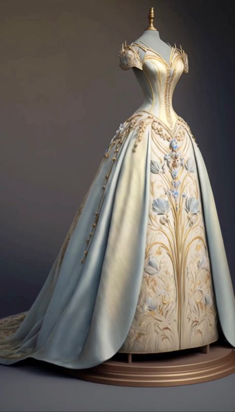 ACOTAR Day Court inspired gown Acotar Day Court, Royal Dresses Queens Fantasy, Victorian Ball Gowns, Gowns Aesthetic, Dramatic Dresses, Vintage Ball Gowns, Dreamy Wedding Dress, Beautiful Long Dresses, Formal Occasion Dress