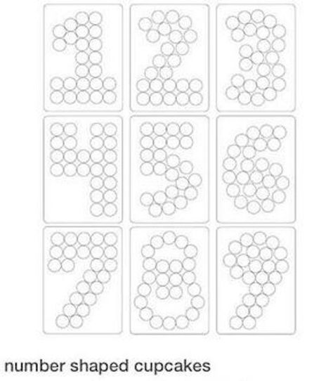 Use cupcakes to form number cakes Shaped Cupcakes, Cupcake Template, Ideas Cupcakes, Pull Apart Cupcake Cake, Pull Apart Cake, Cake Pulls, Pull Apart Cupcakes, Cake Templates, Graduation Cupcakes