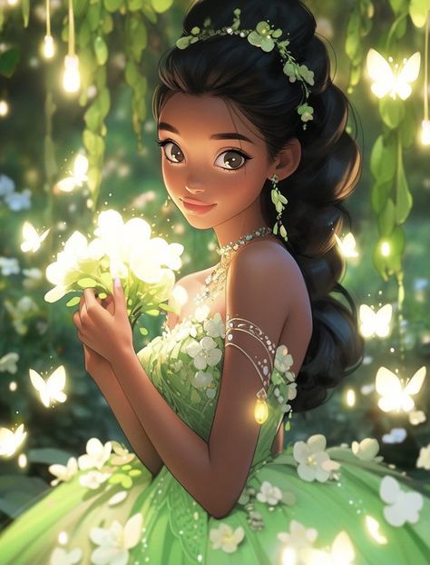 Disney Princess Films, Black Disney Princess, Tiana Disney, Princesa Tiana, Disney Princess Cartoons, Disney Illustration, Disney Princess Artwork, Disney Princess Makeover, Whatsapp Wallpaper Cute