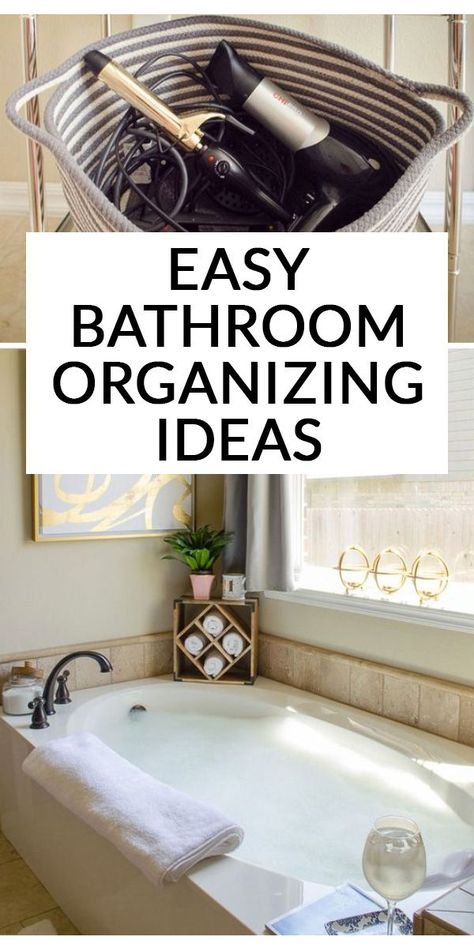 Do you struggle with bathroom clutter? These quick and easy master bathroom organizing ideas will help you get and STAY organized in minutes! Bathroom Organizing Ideas, Easy Bathroom Organization, Bathroom Organization Ideas, Bathroom Organizing, Bathroom Clutter, Bathroom Organization Diy, Rustic Bathrooms, Simple Bathroom, Organizing Ideas