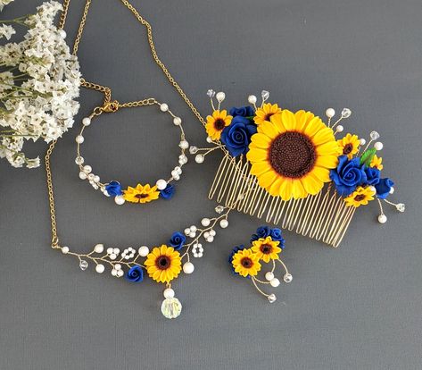 Sunflower Headpiece, Fall Wedding Jewelry, Sunflower Themed Wedding, Bridal Sunflowers, Pearl Jewelry Set, Sunflower Jewelry, Wedding Bridesmaid Jewelry, Sunflower Gifts, Bridal Accessories Jewelry