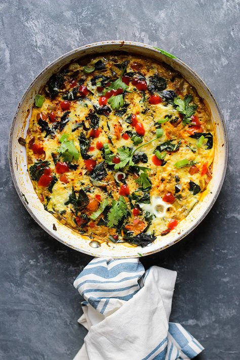 Keep this quick and easy swiss chard frittata recipe in your back pocket for weeknight meals when you only have a few ingredients on hand. Swiss Chard Frittata, Chard Frittata, Vegan Lentil Meatballs, Lentil Meatballs, Chard Recipes, Tomato Curry, Vegan Lentil, Frittata Recipe, Balanced Breakfast