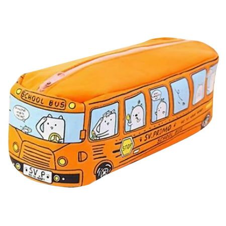 students Kids Cats School Bus pencil case bag office stationery bag FreeShipping Features: new High quality. Color: Orange Size: 19 x 6.5x6cm(LxWxh) Product Material: Canvas Package Content: 1xCar pencil case Size: One Size. Cartoon School Bus, Canvas Pencil Case, School Pens, Pencil Case Stationery, Stationery Storage, Stationery Organization, Pencil Boxes, School Stationery, Pencil Bags