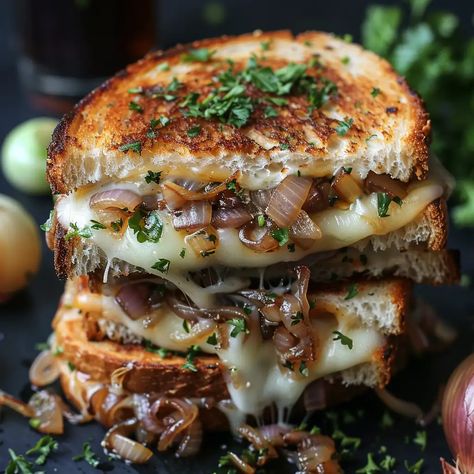 French Onion Grilled Cheese Blt Grilled Cheese Sandwich, French Onion Grilled Cheese, Blt Grilled Cheese, Onion Grilled Cheese, Classic Grilled Cheese, Grilled Cheese Sandwiches, Simple Sandwiches, Cheese Sandwich, Grilled Cheese Sandwich